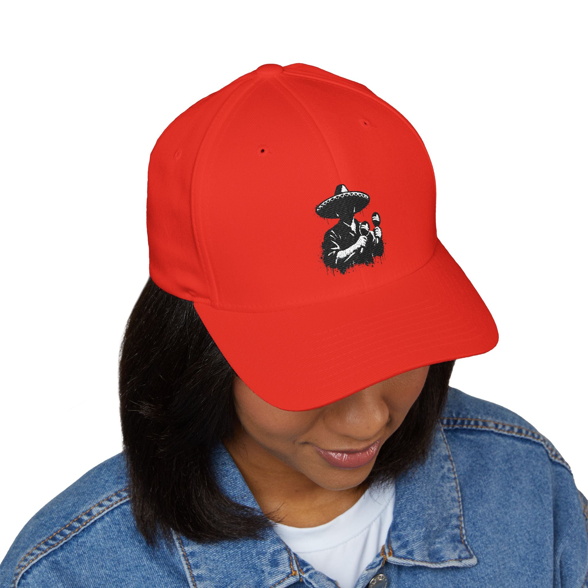 Embroidered Sombrero Rider Cap — Structured Closed-Back Baseball Hat
