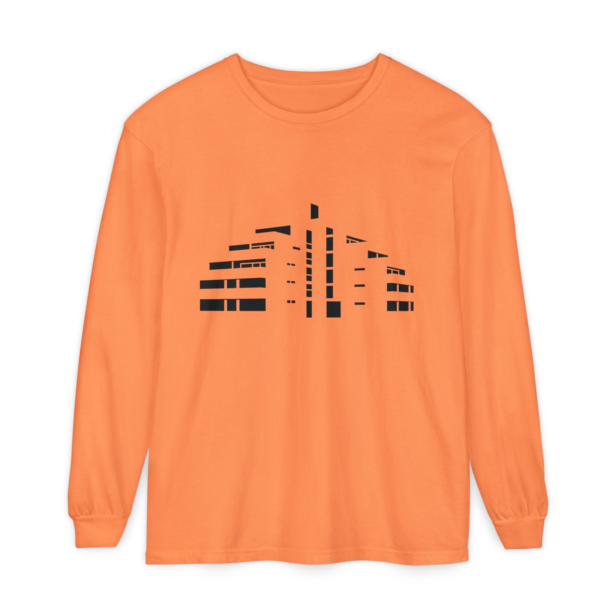 Minimal Skyline Long Sleeve T-Shirt — Abstract Cityscape Tee