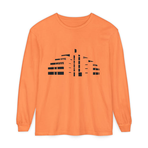Minimal Skyline Long Sleeve T-Shirt — Abstract Cityscape Tee