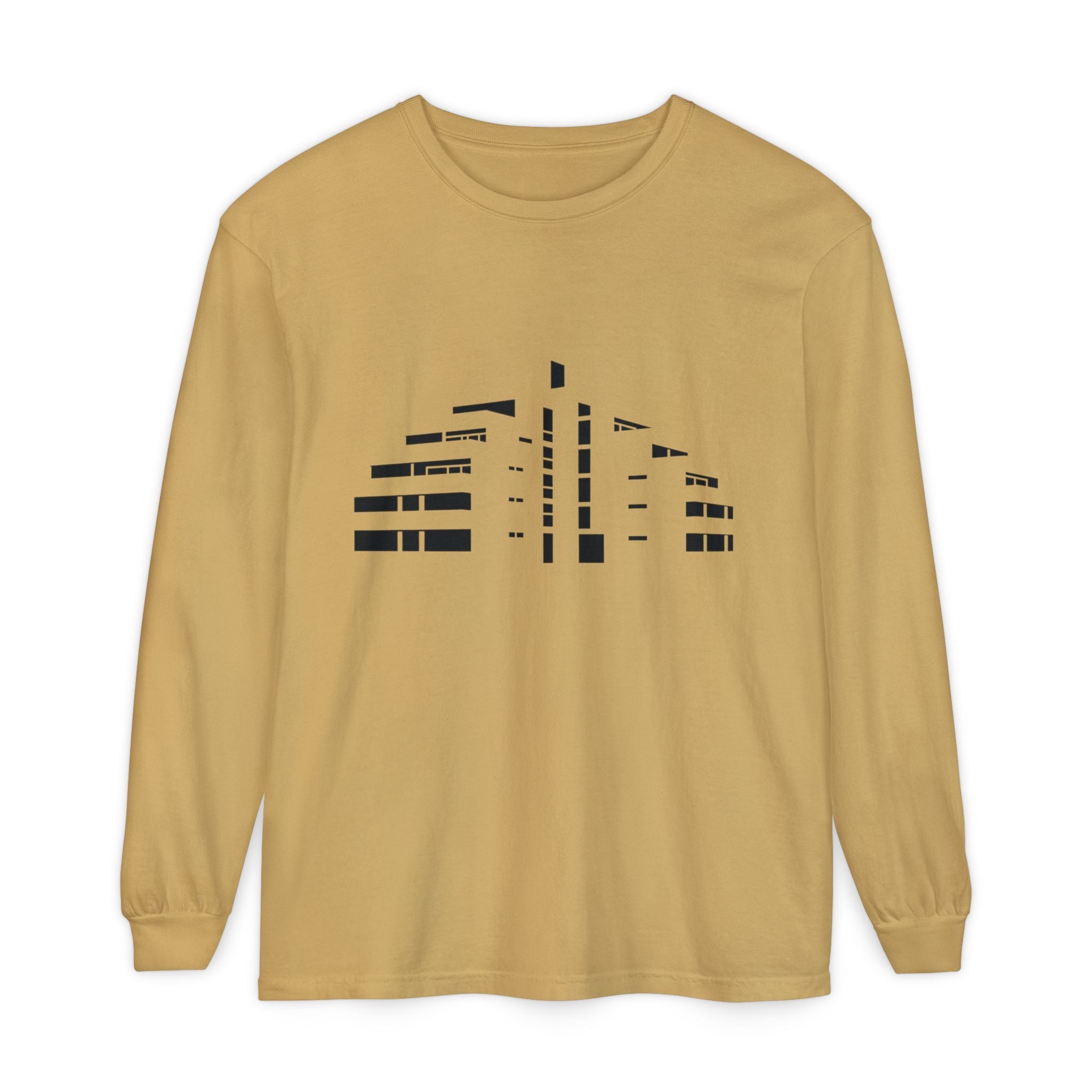 Minimal Skyline Long Sleeve T-Shirt — Abstract Cityscape Tee