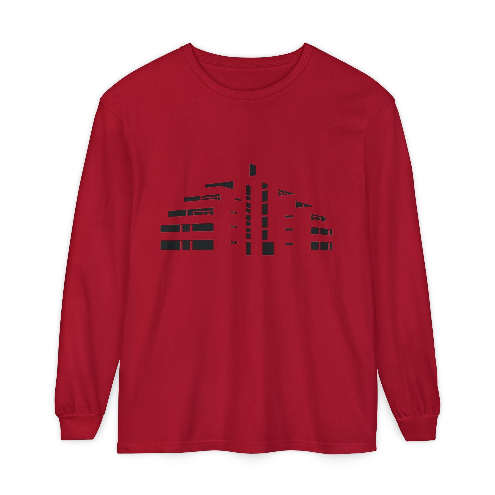 Minimal Skyline Long Sleeve T-Shirt — Abstract Cityscape Tee