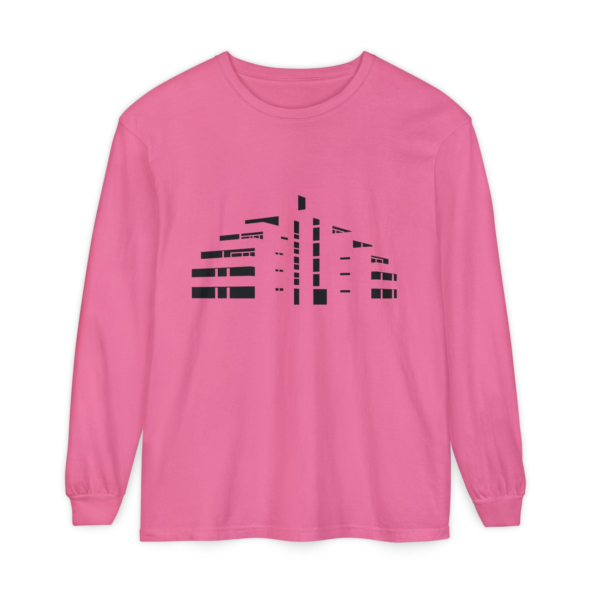 Minimal Skyline Long Sleeve T-Shirt — Abstract Cityscape Tee