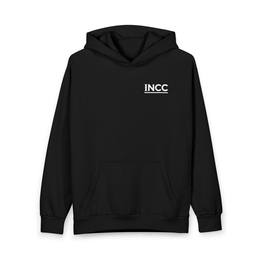 INCC Hoodie - Minimal Black Pullover Streetwear