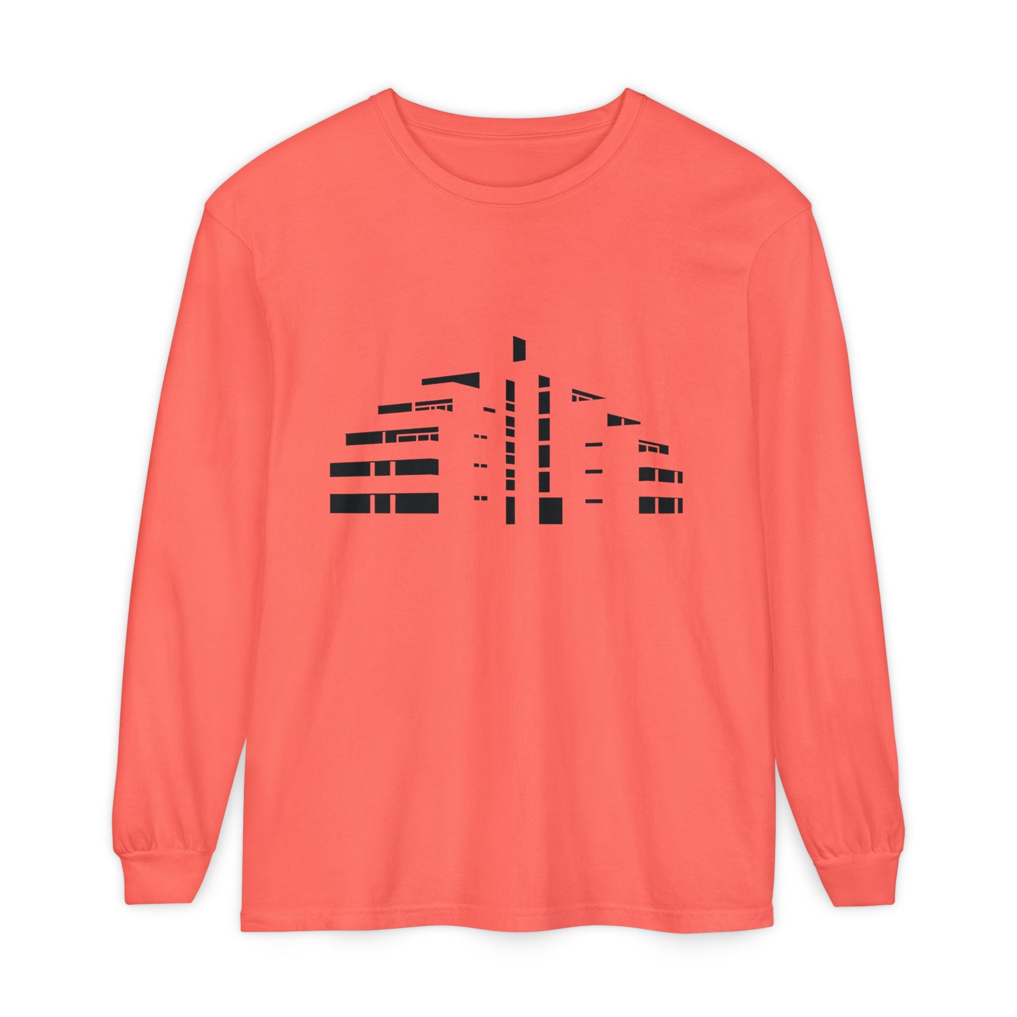 Minimal Skyline Long Sleeve T-Shirt — Abstract Cityscape Tee