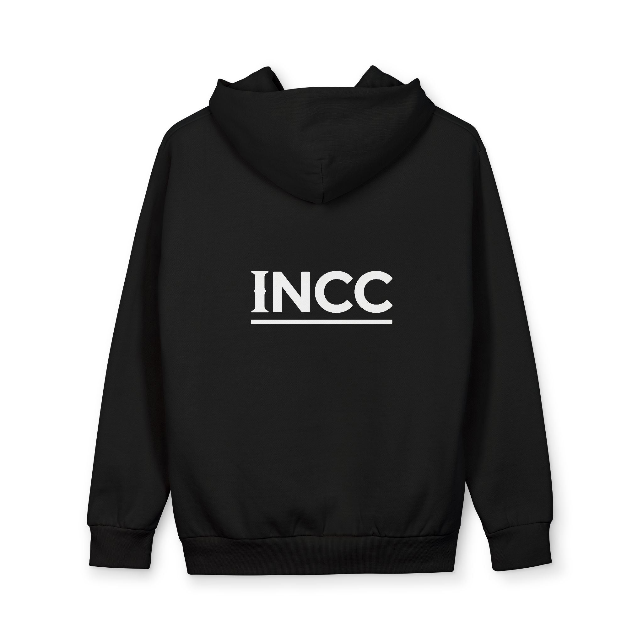 INCC Hoodie - Minimal Black Pullover Streetwear